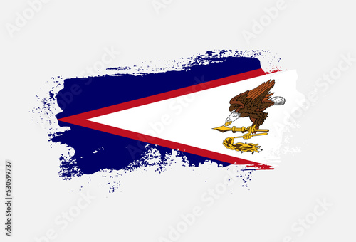Flag of American Samoa country with hand drawn brush stroke vector illustration