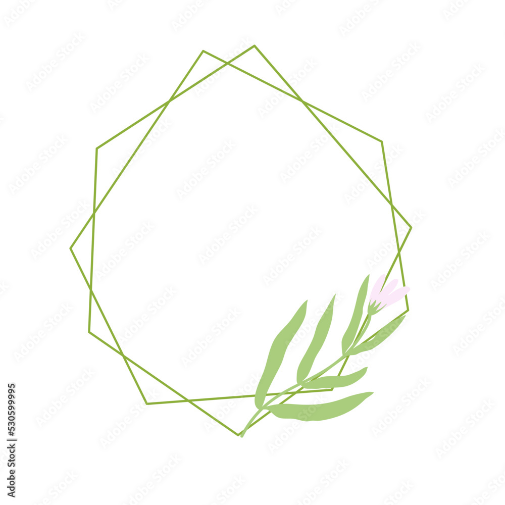 Monogram wedding frame with botanical leaf Monogram wedding frame with botanical leaf