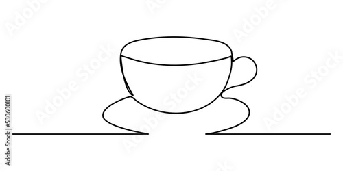 Continuous line art or One Line Drawing of coffee,warm. and Coffees cup shop concept