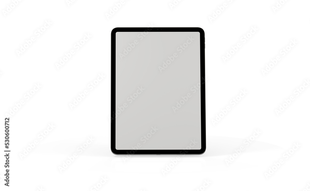 Photo 3D brandless tablet with empty screen isolated Photo 3D brandless tablet with empty screen isolated