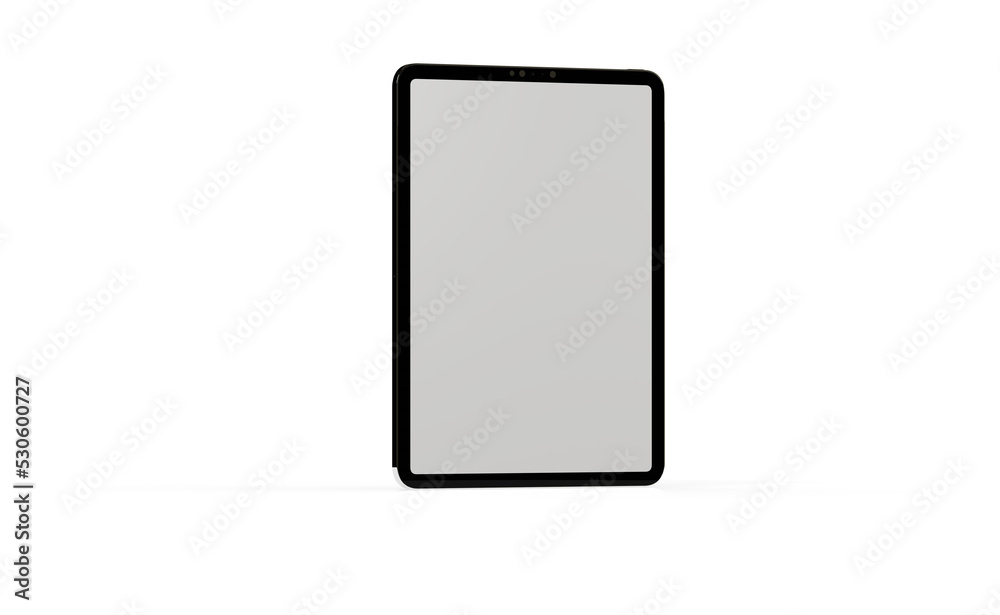 3D brandless tablet with empty screen isolated on white background 3D brandless tablet with empty screen isolated on white background