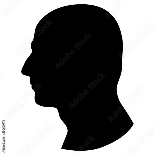 Silhouette profile of King of the United Kingdom . Monarch head, side view. Illustration of Prince of Wales. New British monarch.