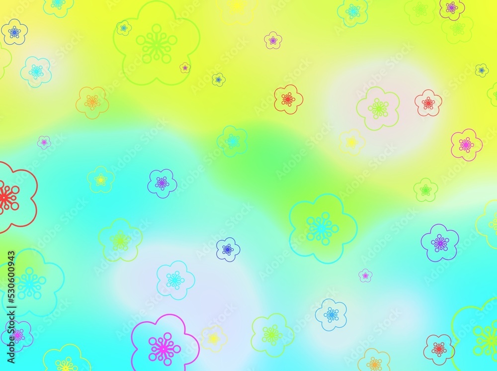 Abstract colorful background with flowers.