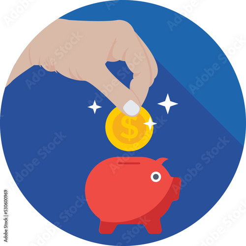 Saving Colored Vector Icon 