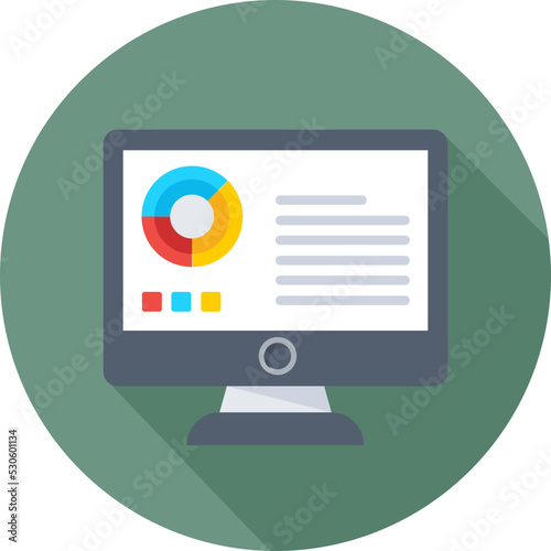 Online Graph Colored Vector Icon 