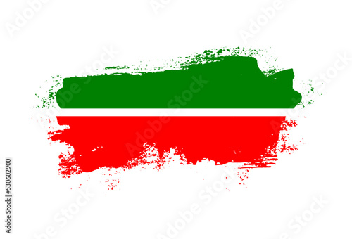 Flag of Tatarstan country with hand drawn brush stroke vector illustration