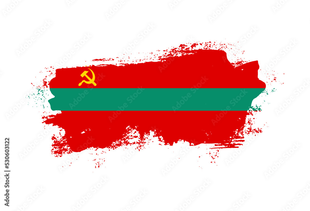 Flag of Transnistria country with hand drawn brush stroke vector illustration Flag of Transnistria country with hand drawn brush stroke vector illustration