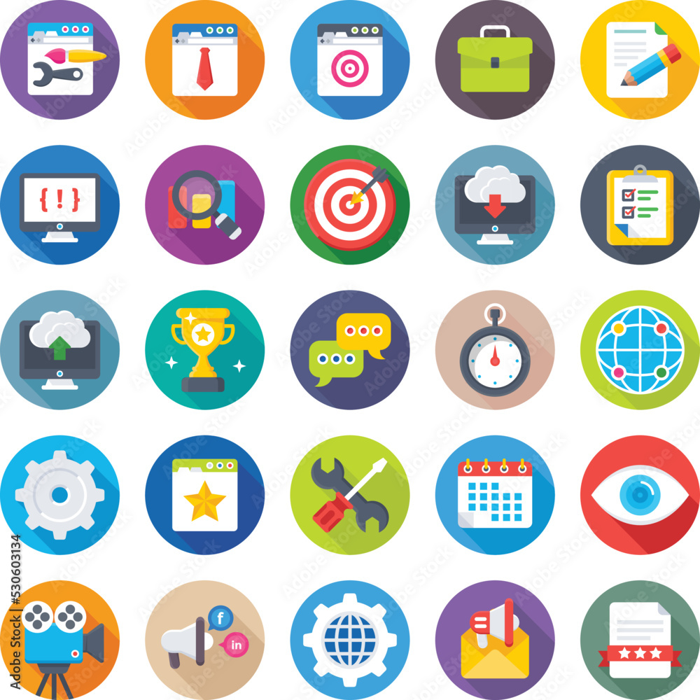 Web Design and Development Vector Icons
Web Design and Development Vector Icons