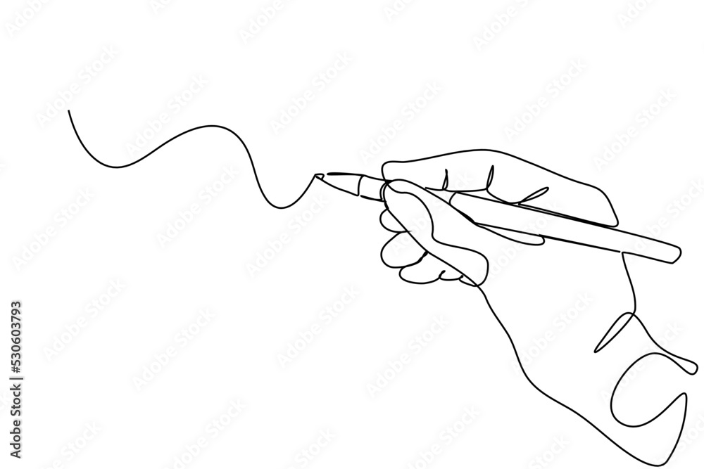 continuous line drawing of hand drawing line with pen continuous line drawing of hand drawing line with pen