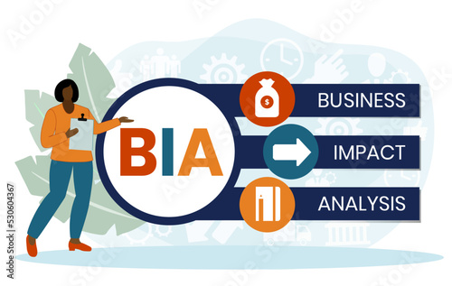 BIA - Business Impact Analysis acronym, concept background photo
