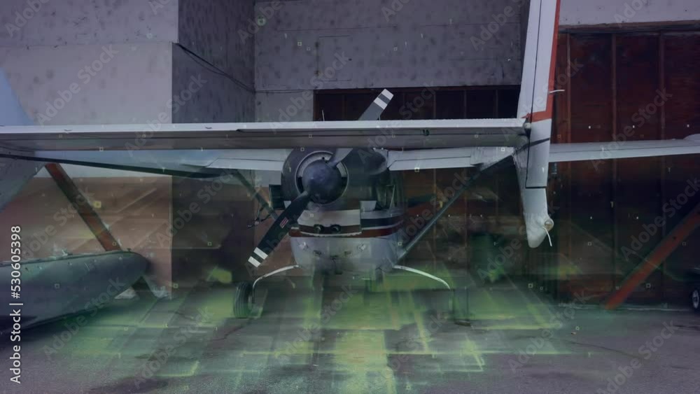 Animation of data processing over plane Animation of data processing over plane