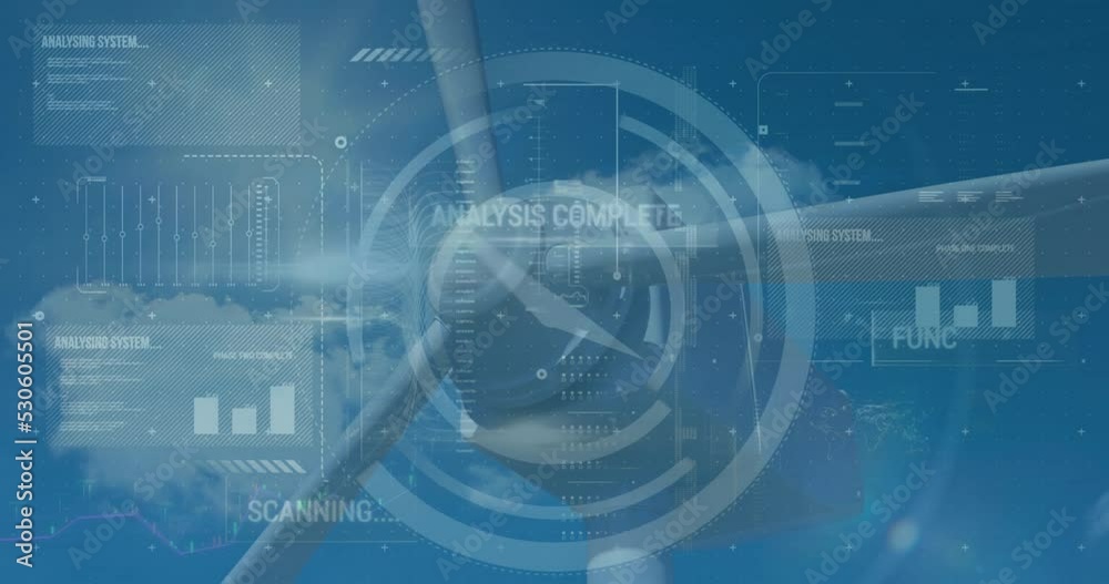 Animation of data processing over wind turbine Animation of data processing over wind turbine