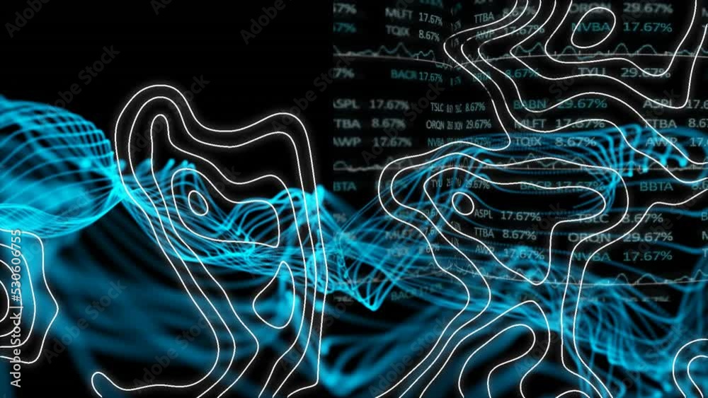 Animation of shapes over data processing Stock Video | Adobe Stock