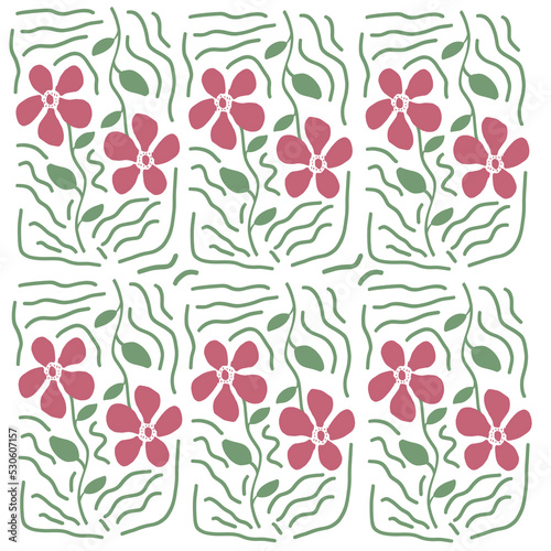 organic flat floral abstract pattern design