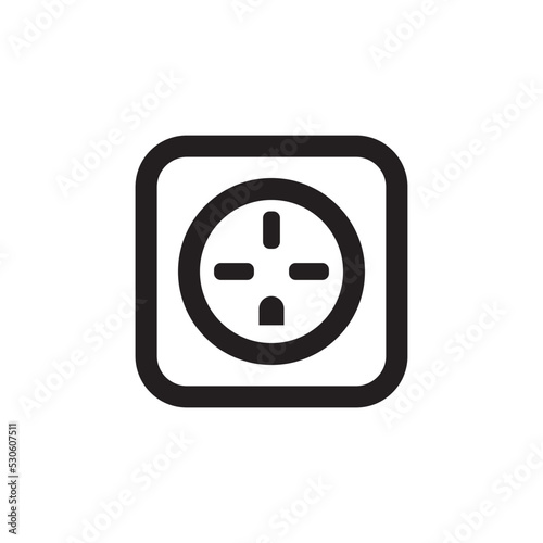 Electric Socket Icon Vector Illustration