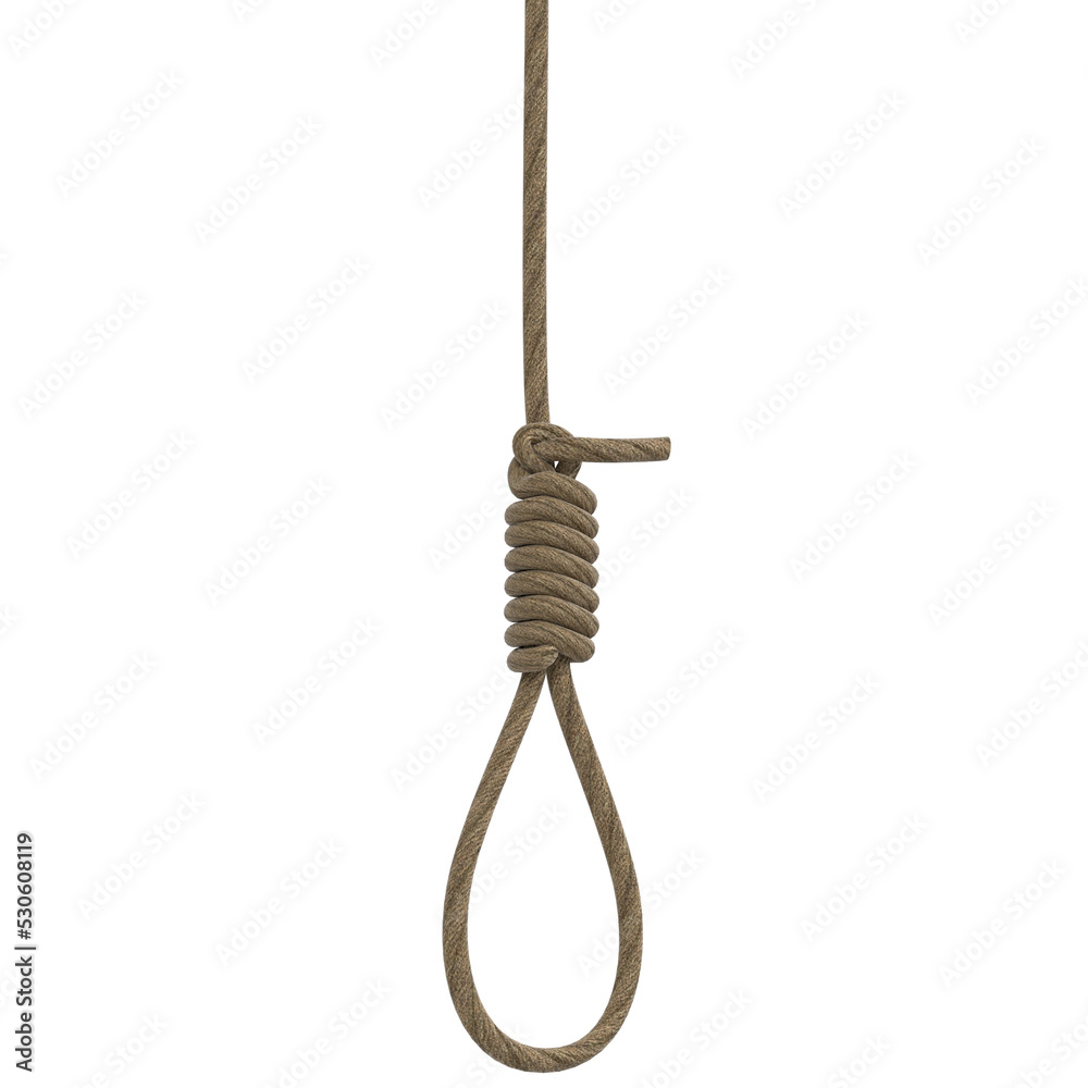 3D rendering illustration of an hangman knot 3D rendering illustration of an hangman knot