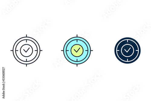 focus on task line icon. Simple element illustration. focus on task concept outline symbol design.