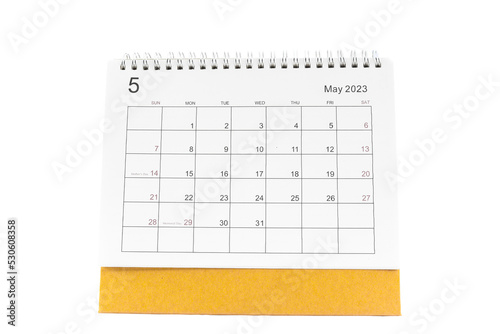 may desk calendar 2023 for planners and reminders on a white background. © sai