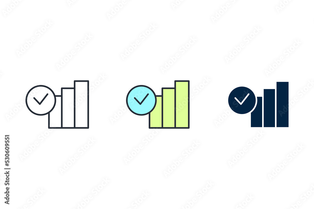 bar chart line icon. Simple element illustration. bar chart concept outline symbol design.