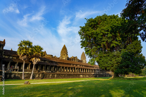 Cambodia. Siem Reap Province. Angkor Wat (Temple City). A Buddhist and temple complex in Cambodia and the largest religious monument in the world