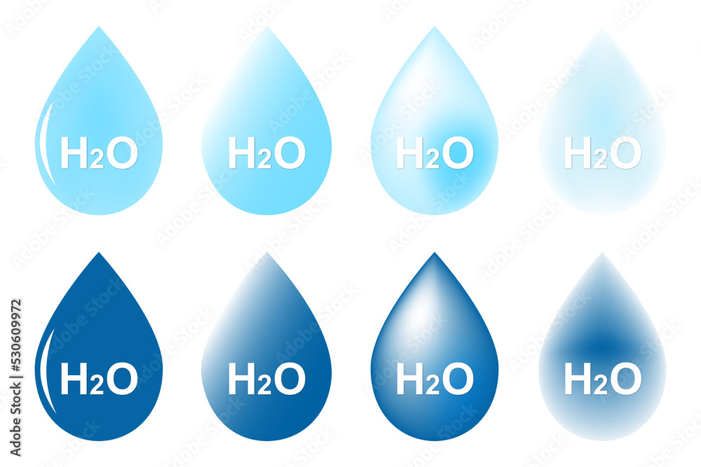 H2O（エイチツーオー）のイラスト（png） StockIllustration Adobe Stock