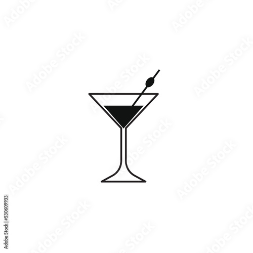 Martini glass icon glyph design illustration