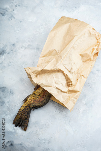 hot smoked fish in a craft package
