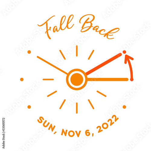 Daylight Saving Time ends at 2022, 6 november. Vector minimalist schedule banner.