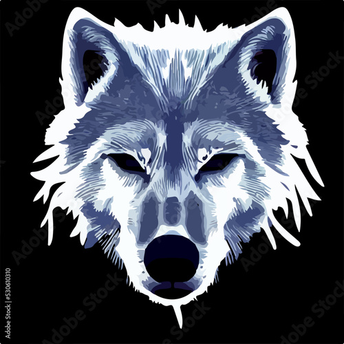 isolated wolf face vector illustration