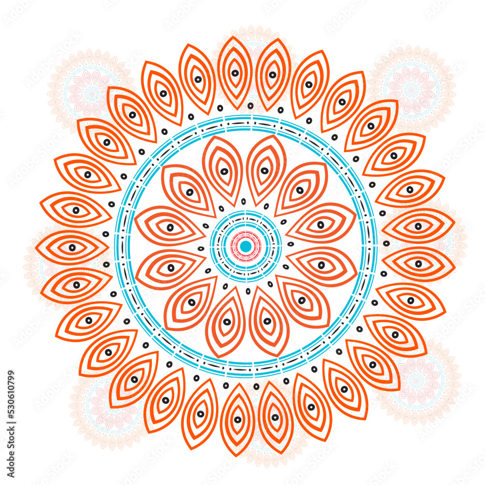 Pattern circle shape flowers vector design, pattern background, pattern design