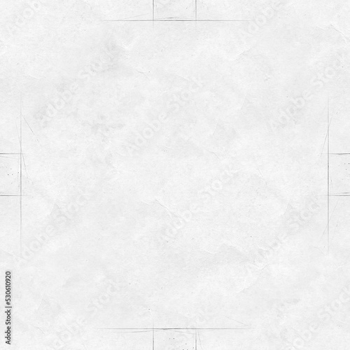 Seamless image of crumpled white paper with texture. Square frame on a gray background.