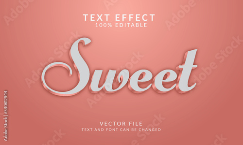 Sweet 3d editable vector text effect style