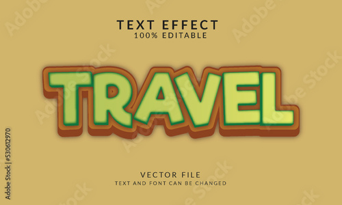 Travel 3d editable vector text effect style