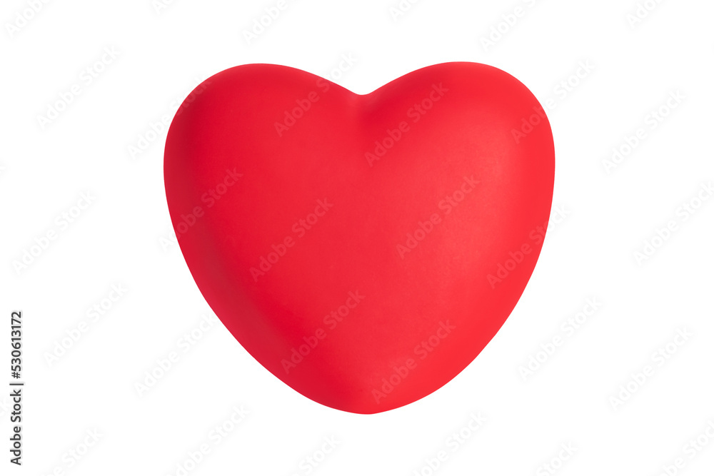Perfect puffy and shiny red heart isolated on a transparent background.