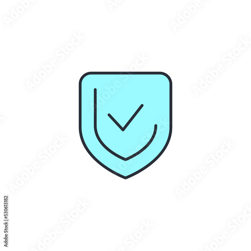sheild verified line icon. Simple element illustration. sheild verified concept outline symbol design.