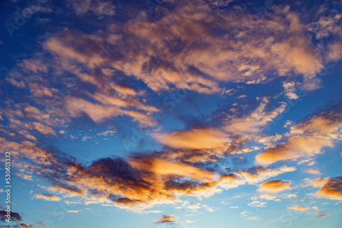 Amazing cloudscape on the sky at sunset. © serjiob74