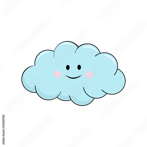 Obraz na płótnie Cute cloud vector illustration isolated on white background w salonie