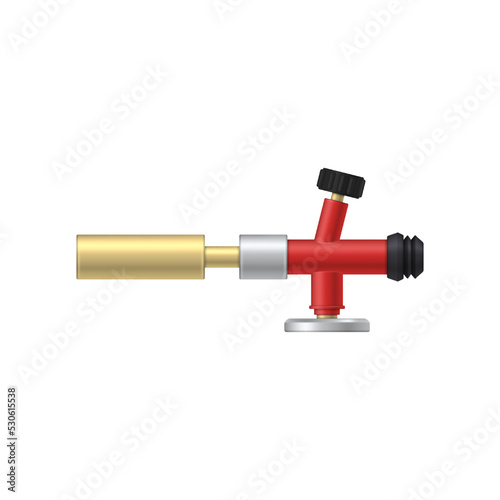 Nozzle burner on a gas cylinder. Vector illustration.