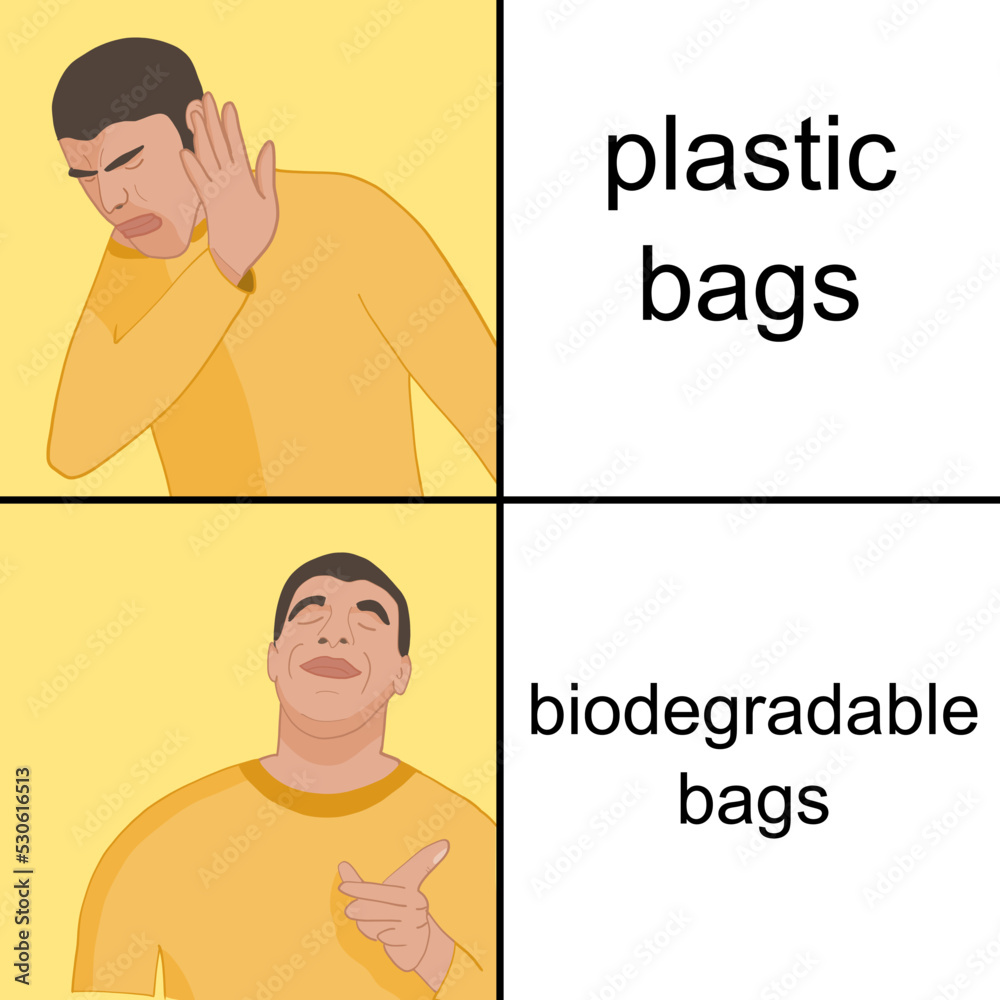 Plastic bags meme - obrazy, fototapety, plakaty 