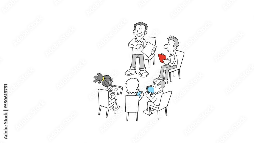 business meeting sketch and 2d animation business meeting sketch and 2d animation