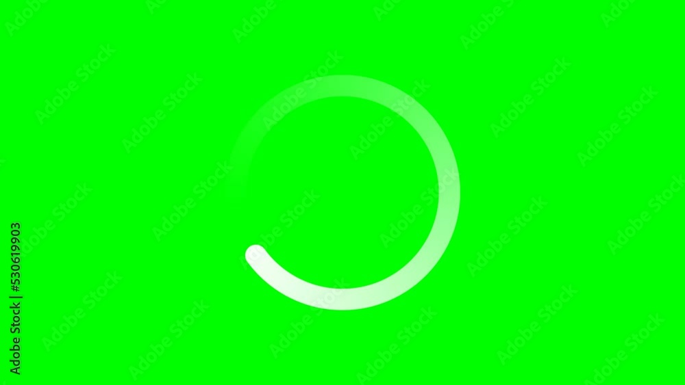 loading white circle icon on green screen background. loading white circle icon on green screen background.