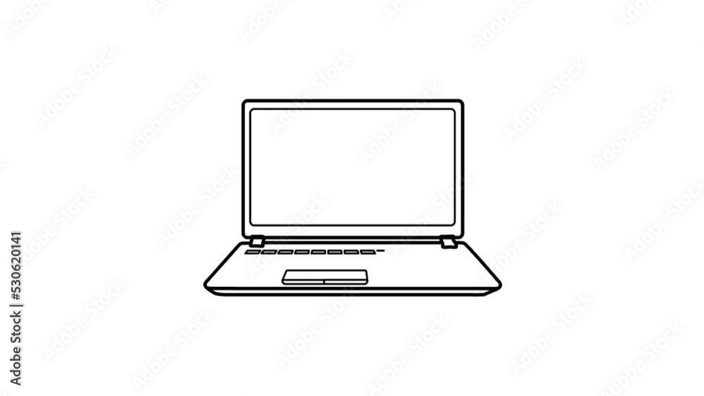 online meeting, online calling and chatting on laptop sketch and 2d animation online meeting, online calling and chatting on laptop sketch and 2d animation