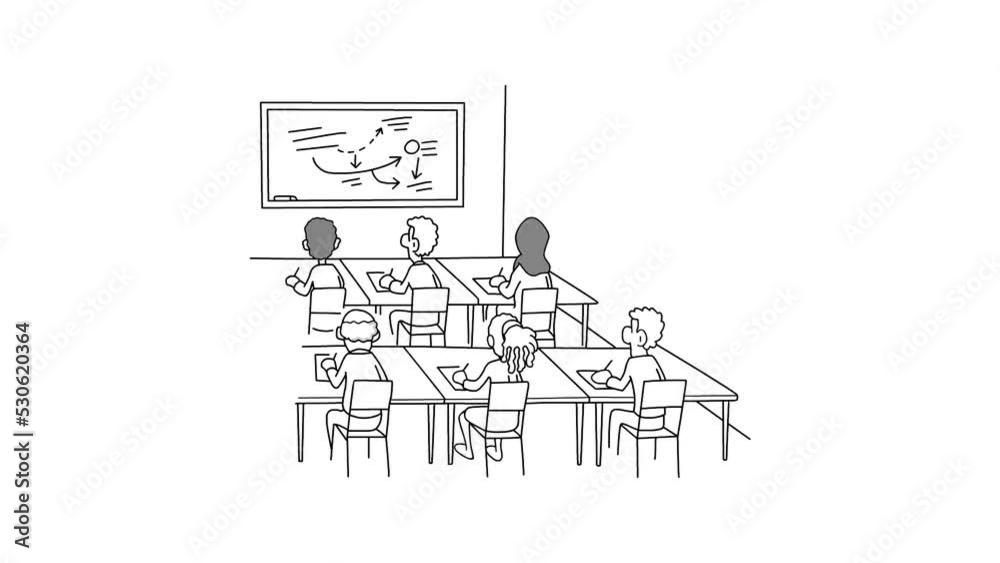 classroom, schoolkids sketch on white background classroom, schoolkids sketch on white background