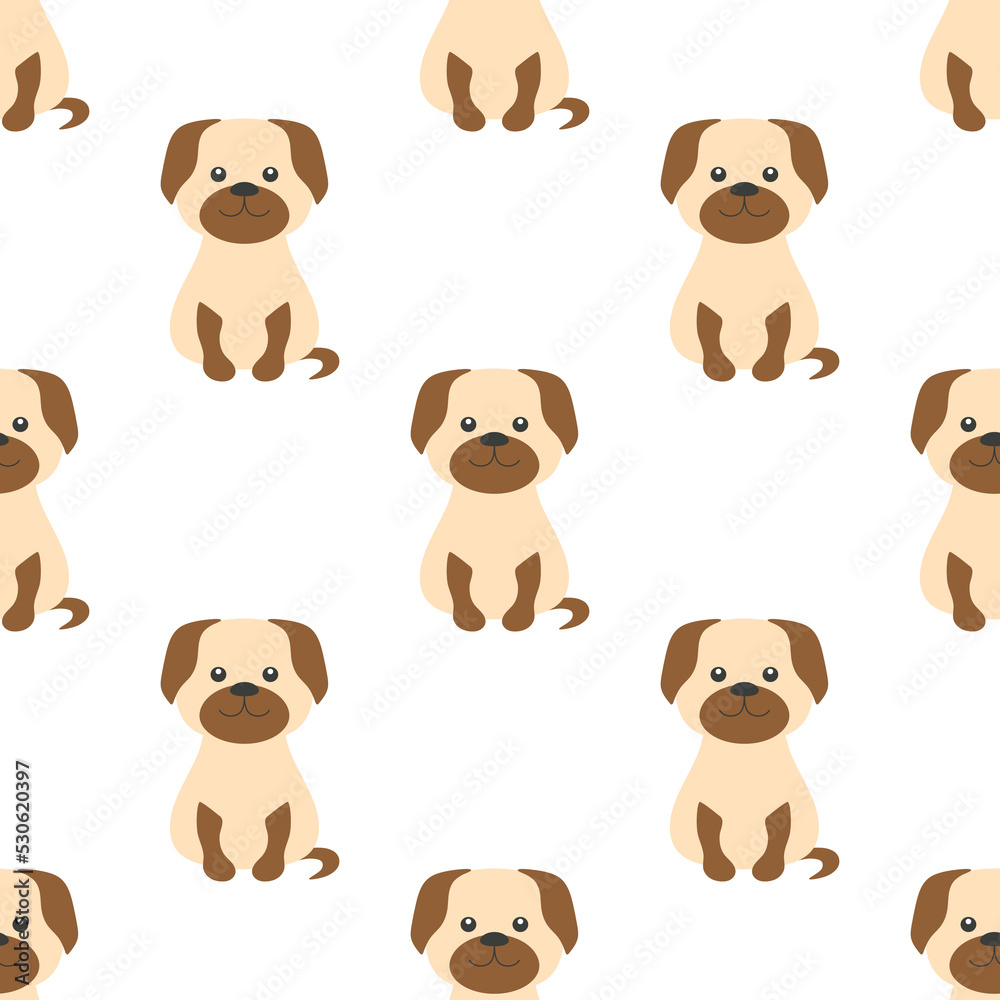 seamless pattern with dog in flat style seamless pattern with dog in flat style
