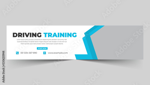 Driving training  social media linkedin profile banner template design
