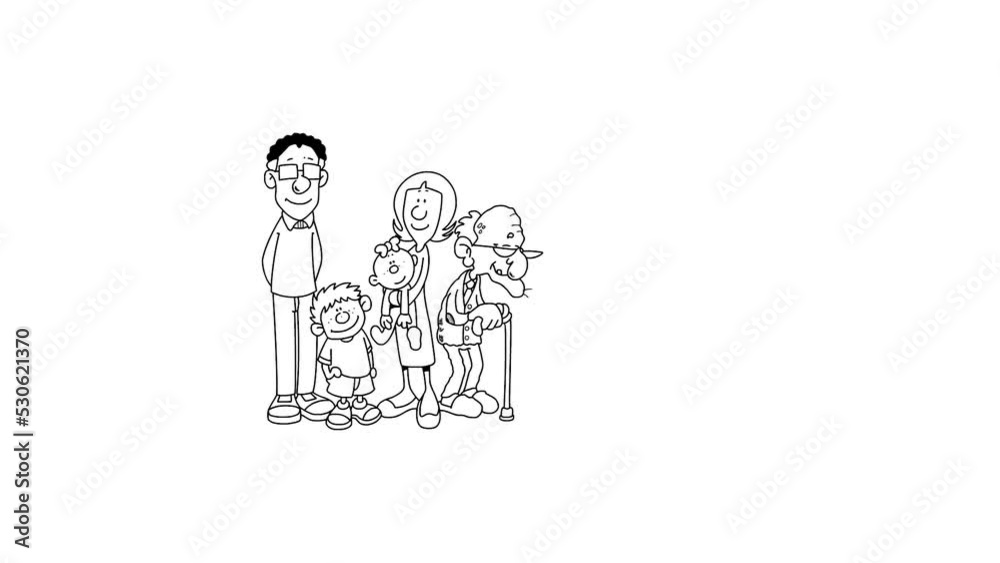 family sketch on white background family sketch on white background