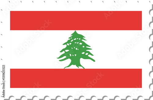 Lebanon flag postage stamp.