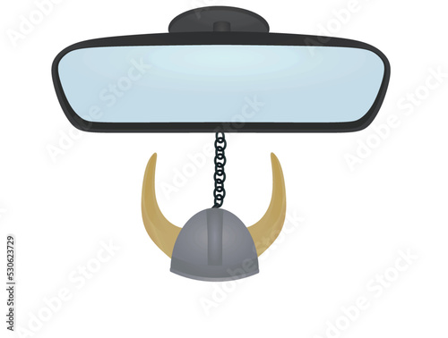 Helmet on mirror. vector illustration