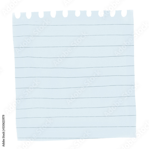 Lined notepad sheet. Piece of paper.