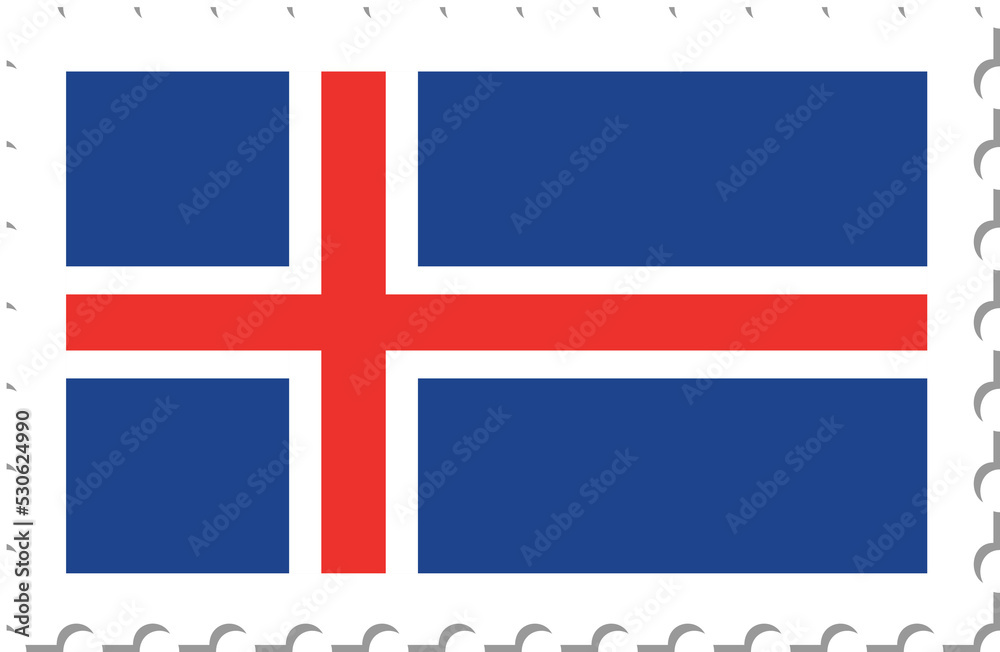 Naklejka premium Iceland flag postage stamp.